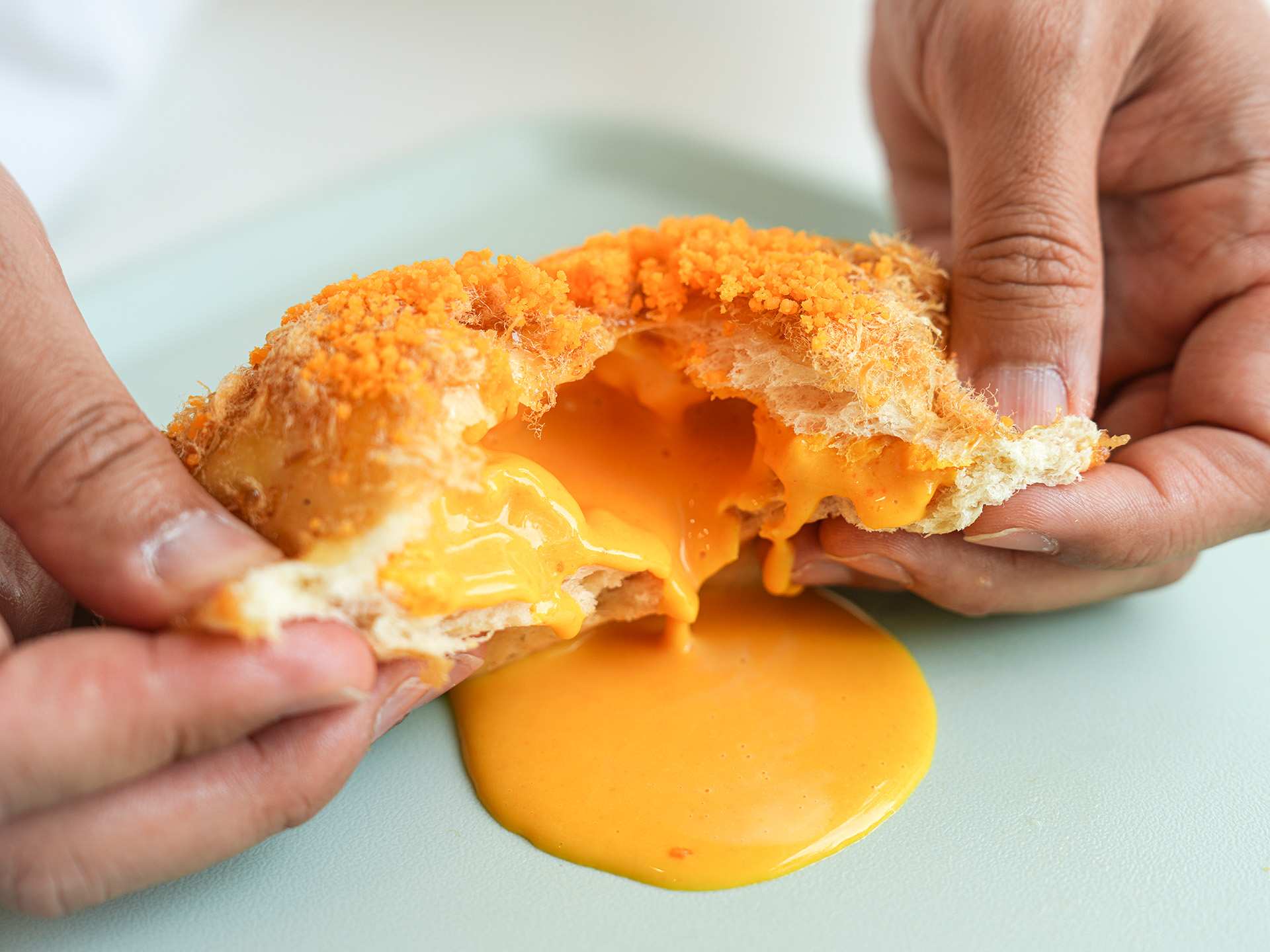 A durian croissant from Là Lá Bakeshop