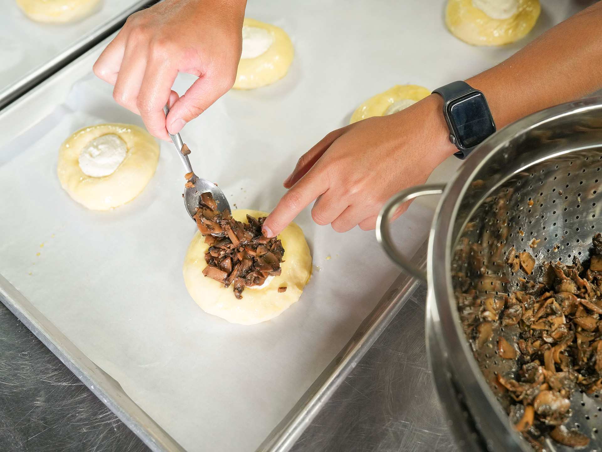 Rhea Abayan preparing Mushroom Adobo buns