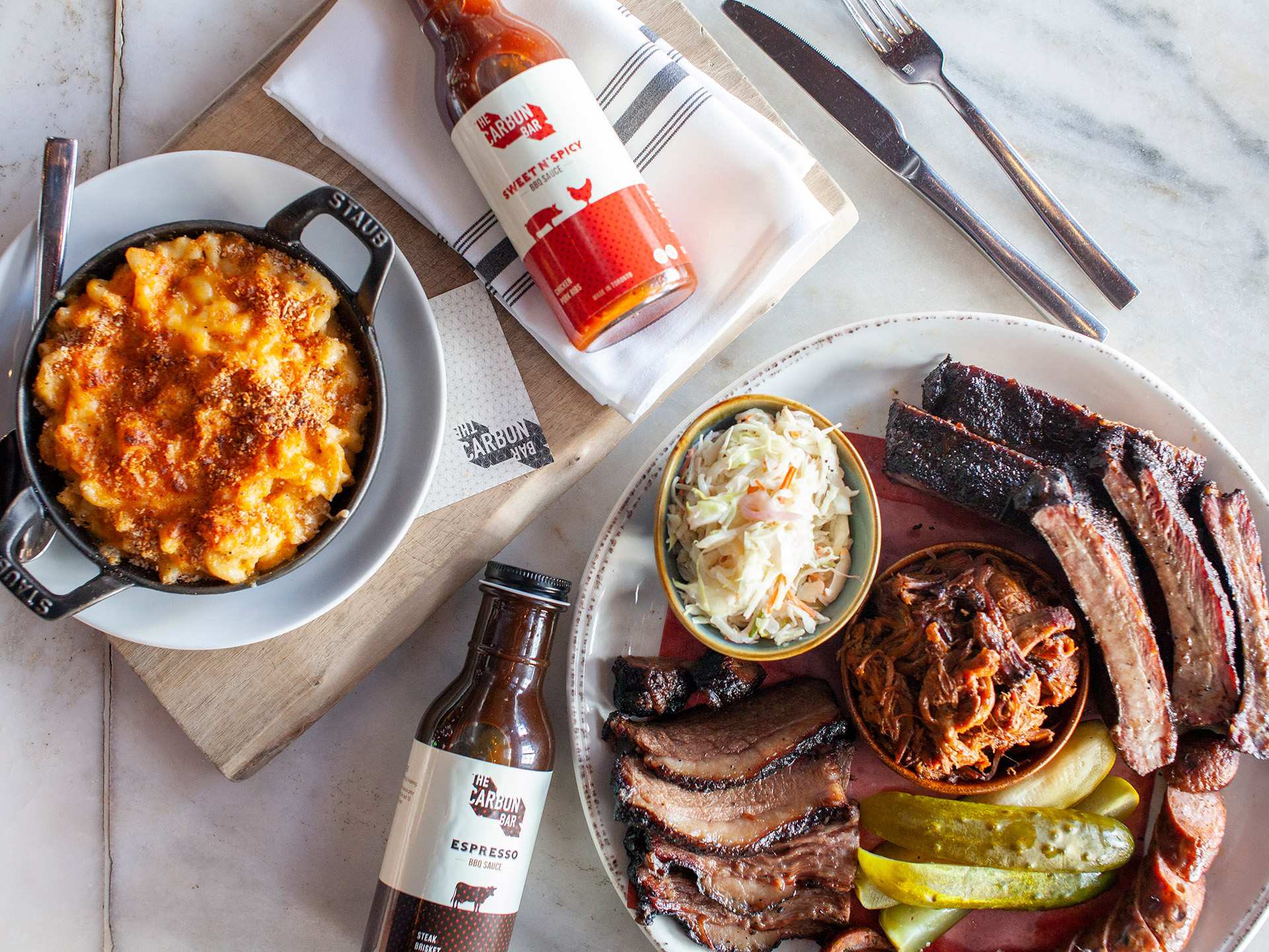 Steak and mac and cheese from The Carbon Bar