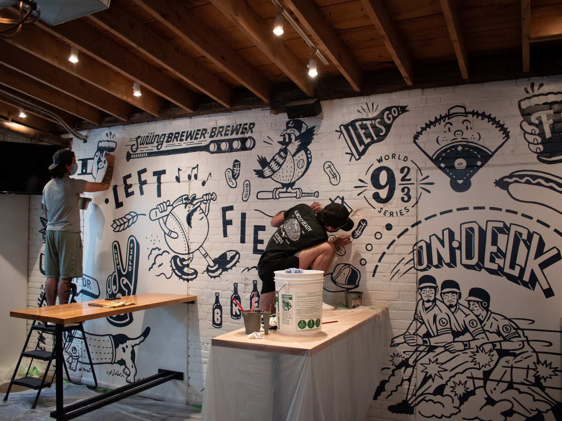 Toronto food illustrations | The mural in Left Field Liberty Village