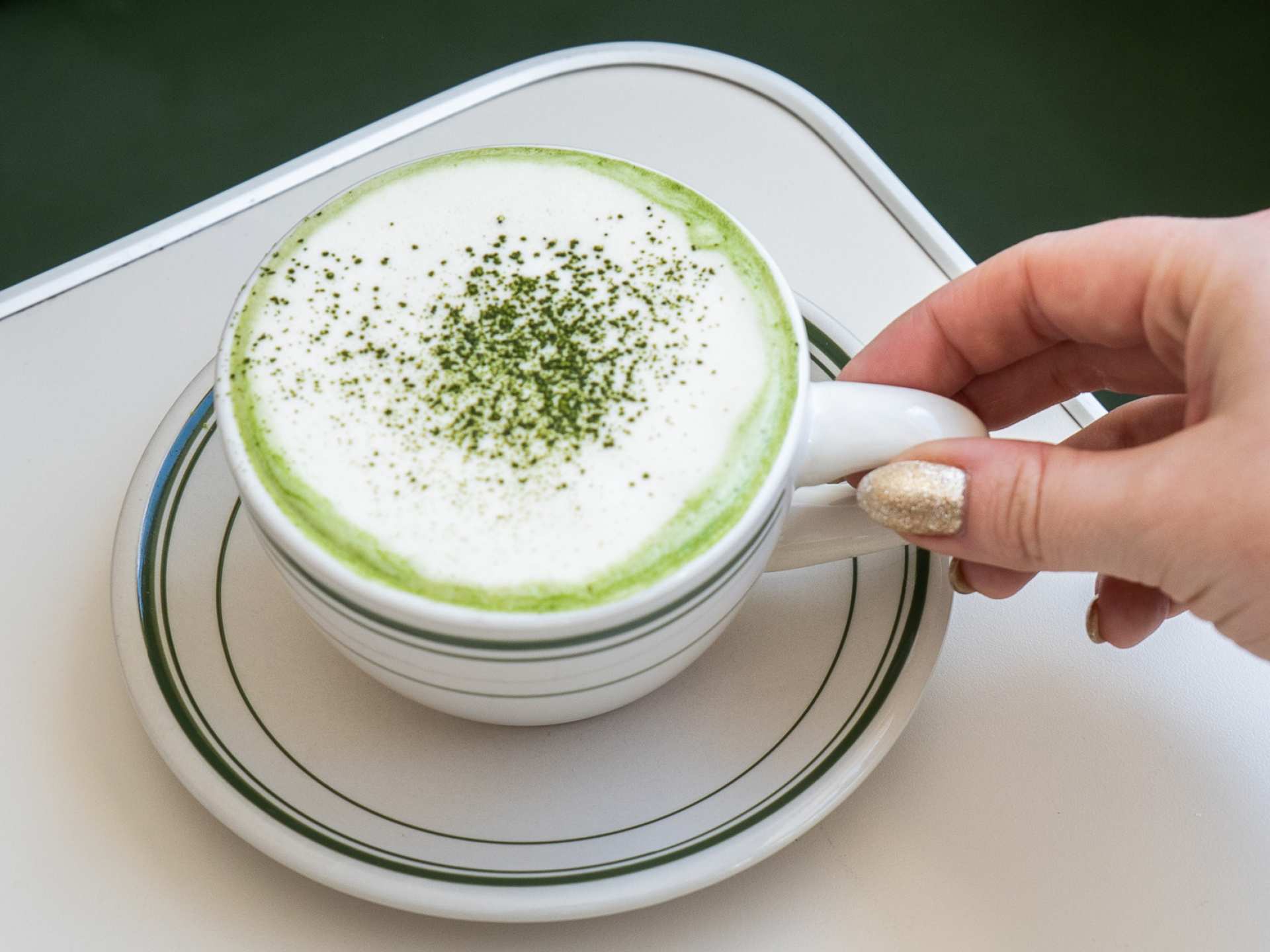 Best vegan restaurants in Toronto | A matcha latte at Stefano's Diner