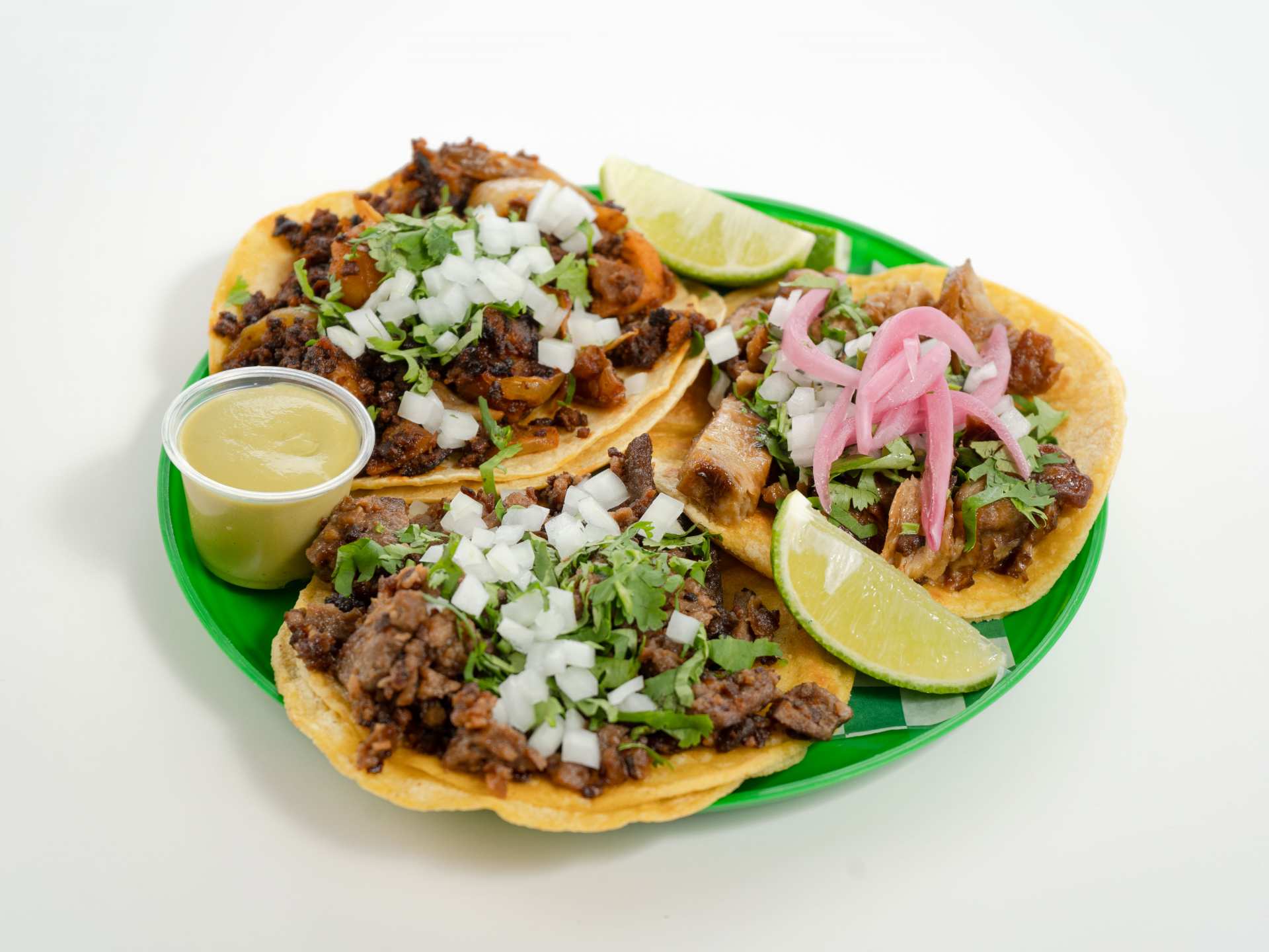 Best vegan restaurants Toronto | Carne asada, chorizo and seitan carnitas tacos from Taqueria Vegana