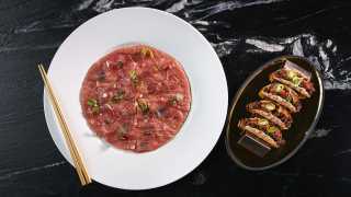 The best restaurants offering delivery and takeout in Toronto: tuna pizza at Akira Back