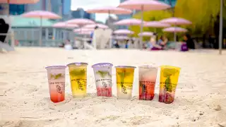 The best bubble tea in Toronto | OneZo Tapioca drinks on the sand at Sugar Beach