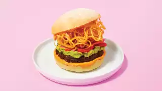 The Big Chops burger from SweetChops vegan food delivery in Toronto
