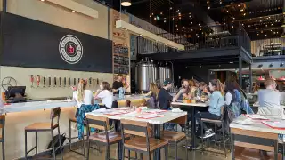 Brickworks Ciderhouse Toronto craft cider | Dining inside (pre-COVID)