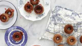 Strawberry-glazed sufganiyot recipe from The Jewish Food Hero Cookbook