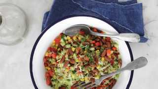 Bean salsa salad with corn recipe from The Jewish Food Hero Cookbook