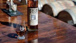 High West American craft whisky is now available at LCBO | A bottle of High West Campfire and a glass