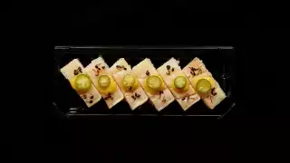 Best sushi in Toronto | A platter of yellowtail oshi at Minami Toronto