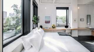 The best Toronto hotels for a staycation | loft style room at the Annex Hotel