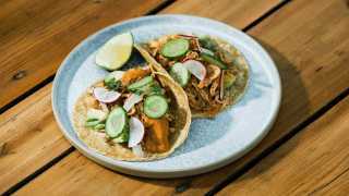 Toronto's best tacos | Tacos on the patio at El Rey Mezcal Bar in Kensington Market