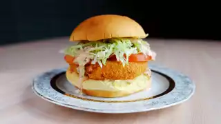Bar Mignonette, Dundas West restaurant review | The crispy shrimp burger at Bar Mignonette