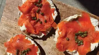 Safehouse Coffee, greengrocer, café, art shop and community hub | Salmon and lox bagels at Safehouse Coffee