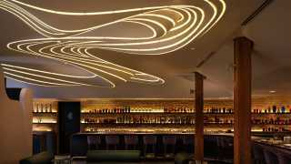 Restaurant review: Vela Toronto | Swirling lights on the ceiling