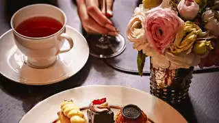 Afternoon tea and high tea in Toronto | A cup of tea and confections at EPOCH Bar & Kitchen Terrace