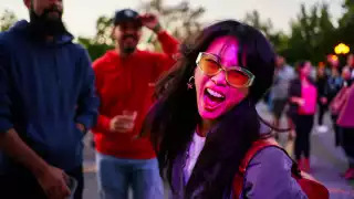 A woman enjoys herself at Fizz Fest