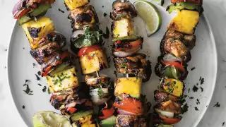 Best cookbooks | Eat With Us, fire roasted jerk chicken skewers