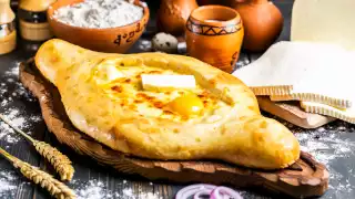 Khachapuri Acharuli at Tiflisi restaurant