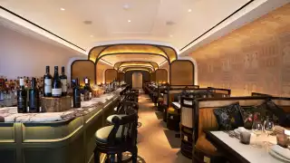Bar and dining room of new Toronto restaurant Adrak Yorkville