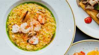Accessible restaurants in Toronto | Seafood risotto at Oretta Midtown