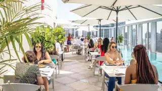Accessible restaurants in Toronto | The rooftop patio at KŌST