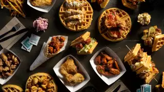 Kensington Market restaurants and bars | A spread from The Dirty Bird Chicken + Waffles Kensington Market restaurants and bars | A spread from The Dirty Bird Chicken + Waffles