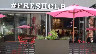 The patio at the new Great Lakes Brewpub