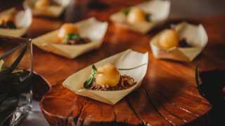 Second Harvest's The Rescue Party | An appetizer topped with a sunny egg