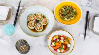 Summerlicious Toronto 2023 restaurants | An assortment of dishes on the patio at Kasa Moto