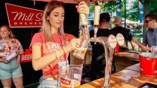 Toronto's Festival of Beer | A bartender pouring a beer into a glass at Toronto's Festival of Beer