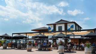 Guests drink and dine on the Inniskillin Niagara patio