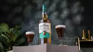 The Glenlivet | A bottle of The Glenlivet 12 Year Old between Spiced Spey Coffee cocktails The Glenlivet | A bottle of The Glenlivet 12 Year Old between Spiced Spey Coffee cocktails