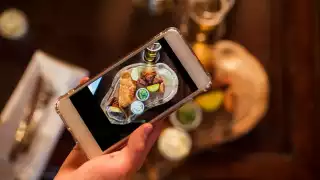 Deerhurst Resort in Muskoka | A phone taking a photo of a dish Deerhurst Resort in Muskoka | A phone taking a photo of a dish
