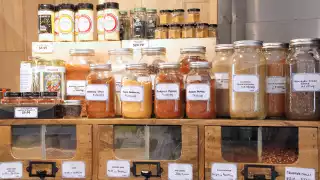 Toronto bottle shops and alcohol stores | Jars of spices and seasonings at Unboxed Market