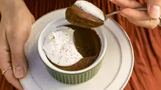 Chocolate-Porcini Pots de Crème with Hazelnut Whipped Cream