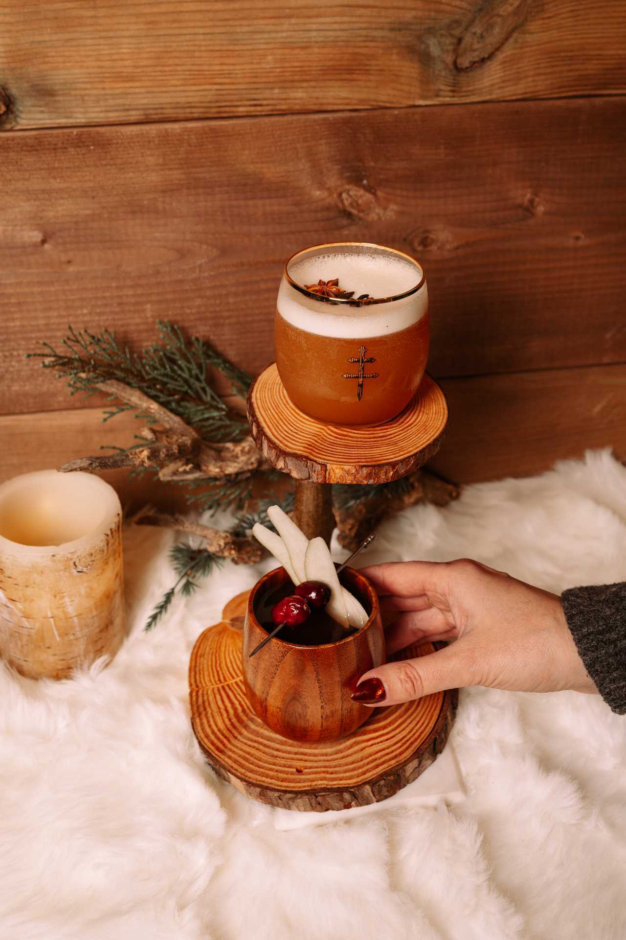 Christmas bars and markets in Toronto | Two cocktails at KŌST Chalet in Toronto