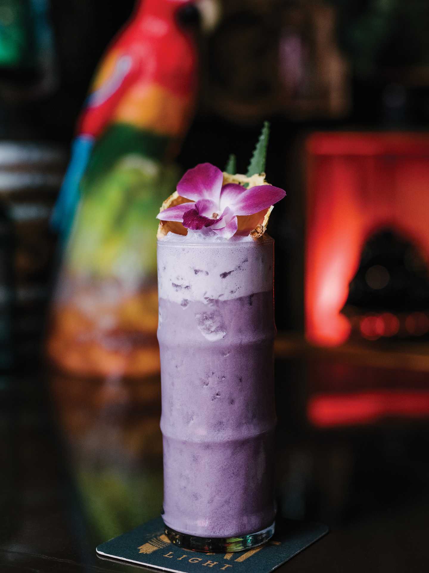 Tropical cocktail recipes from Port Light on Bloor | The Scube Ube Doo cocktail