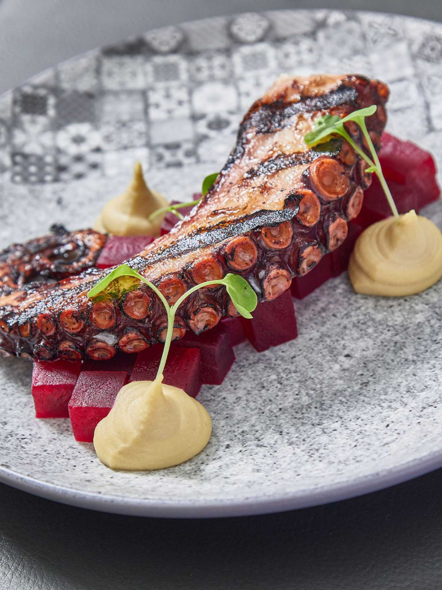 Miss Aida in Toronto | Octopus with hummus and beets