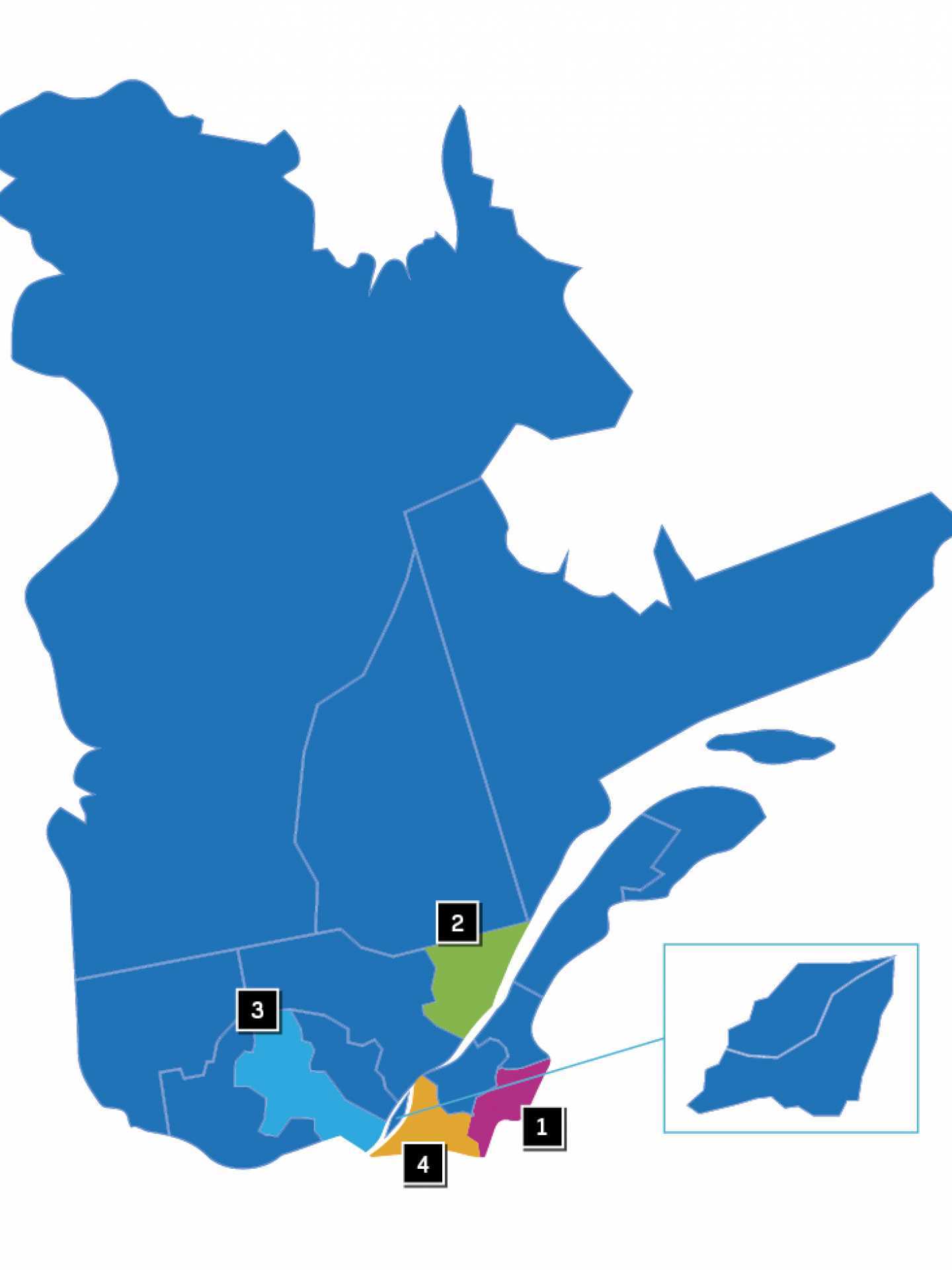 A map of Québec's gourmet routes