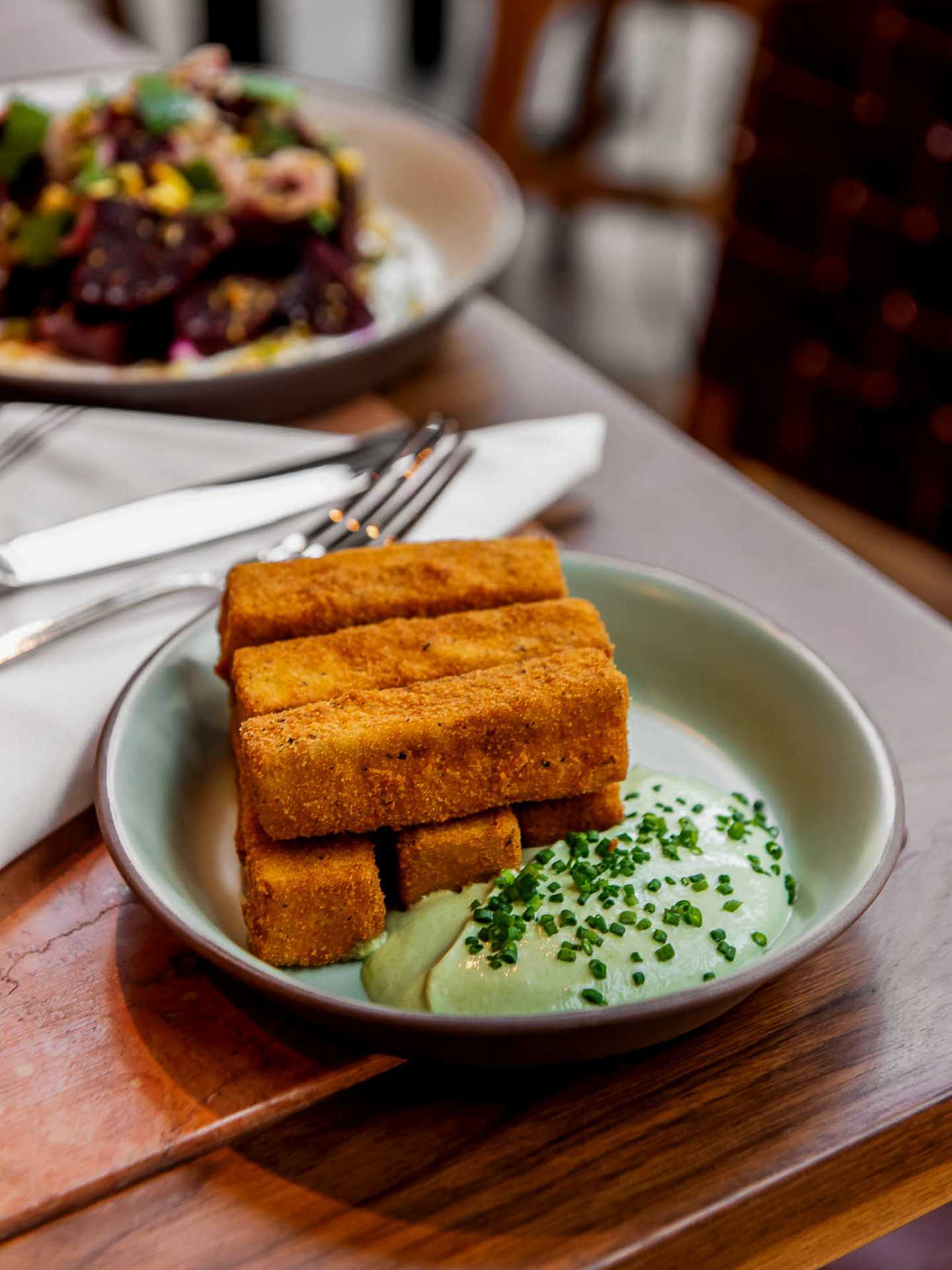 Bridgette Bar, Toronto | Eggplant fries at Bridgette Bar in The Well