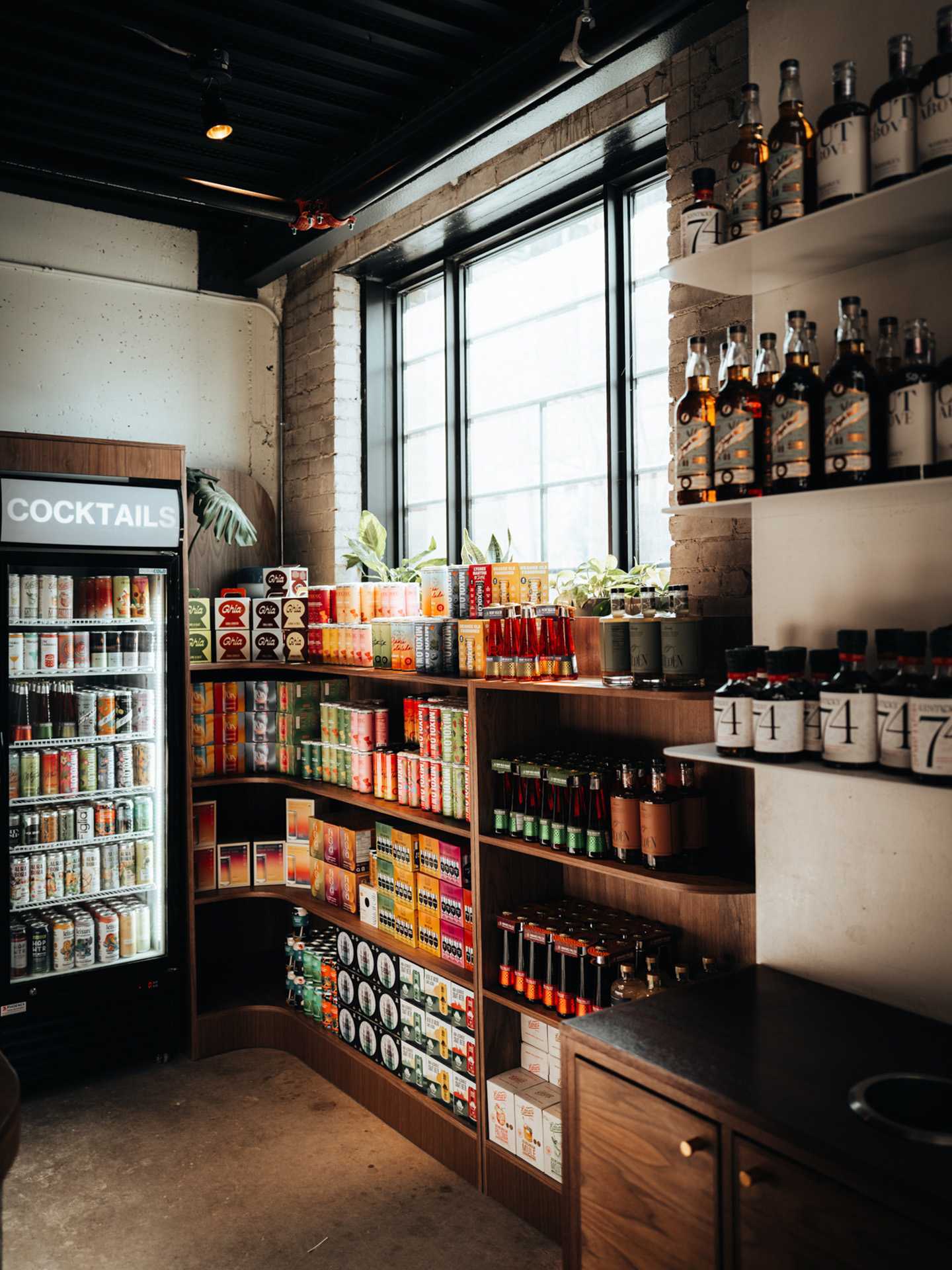 Colourful non-alcoholic products at Sobr Market in Toronto