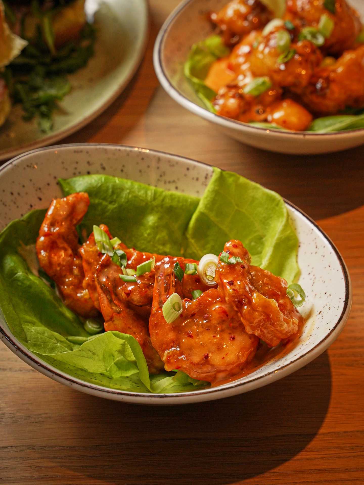 Dynamite Shrimp served on lettuce at 11:59 Bar:Café