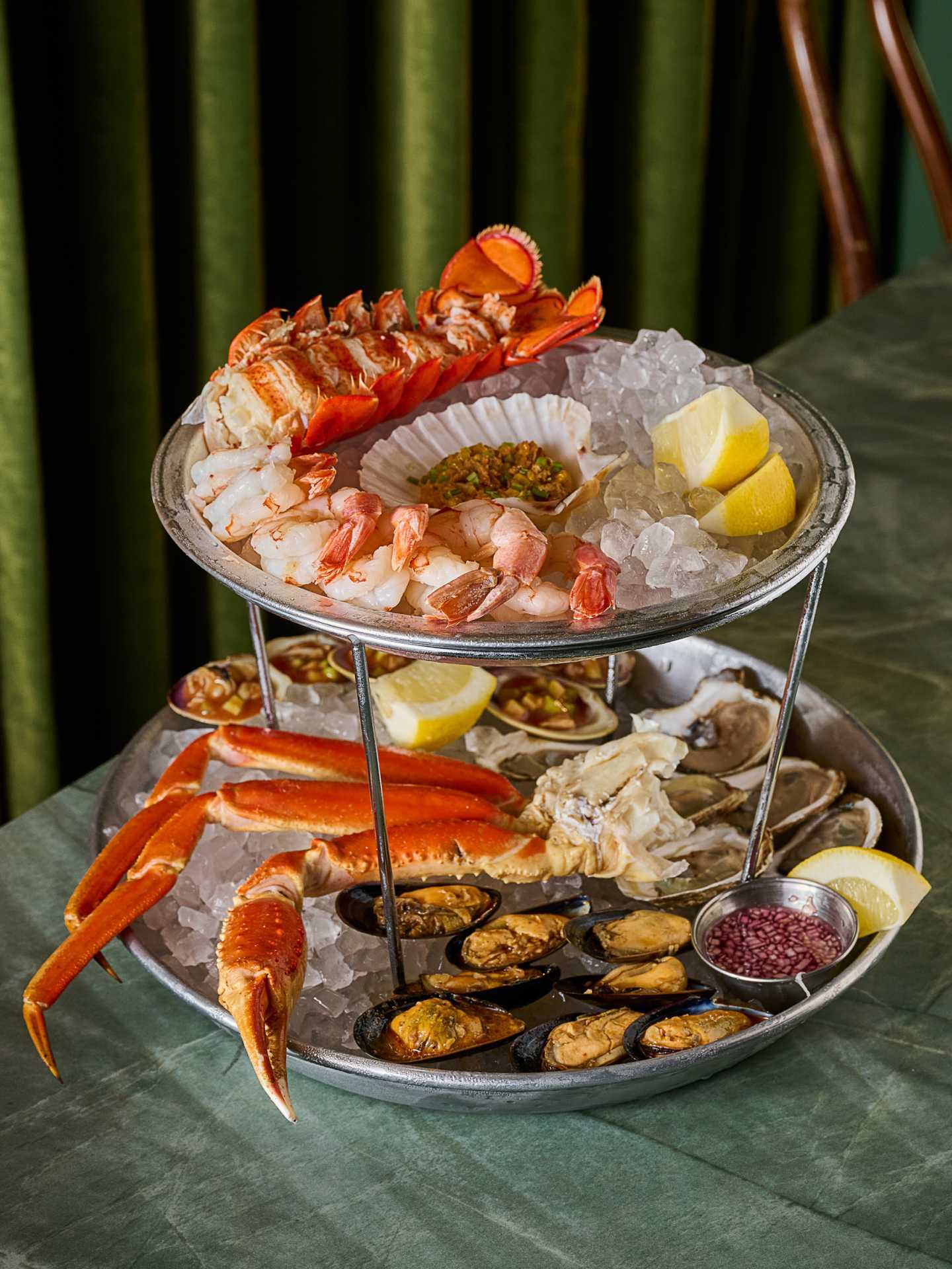 General Public | The seafood tower with lobsters, oysters, shrimp and more