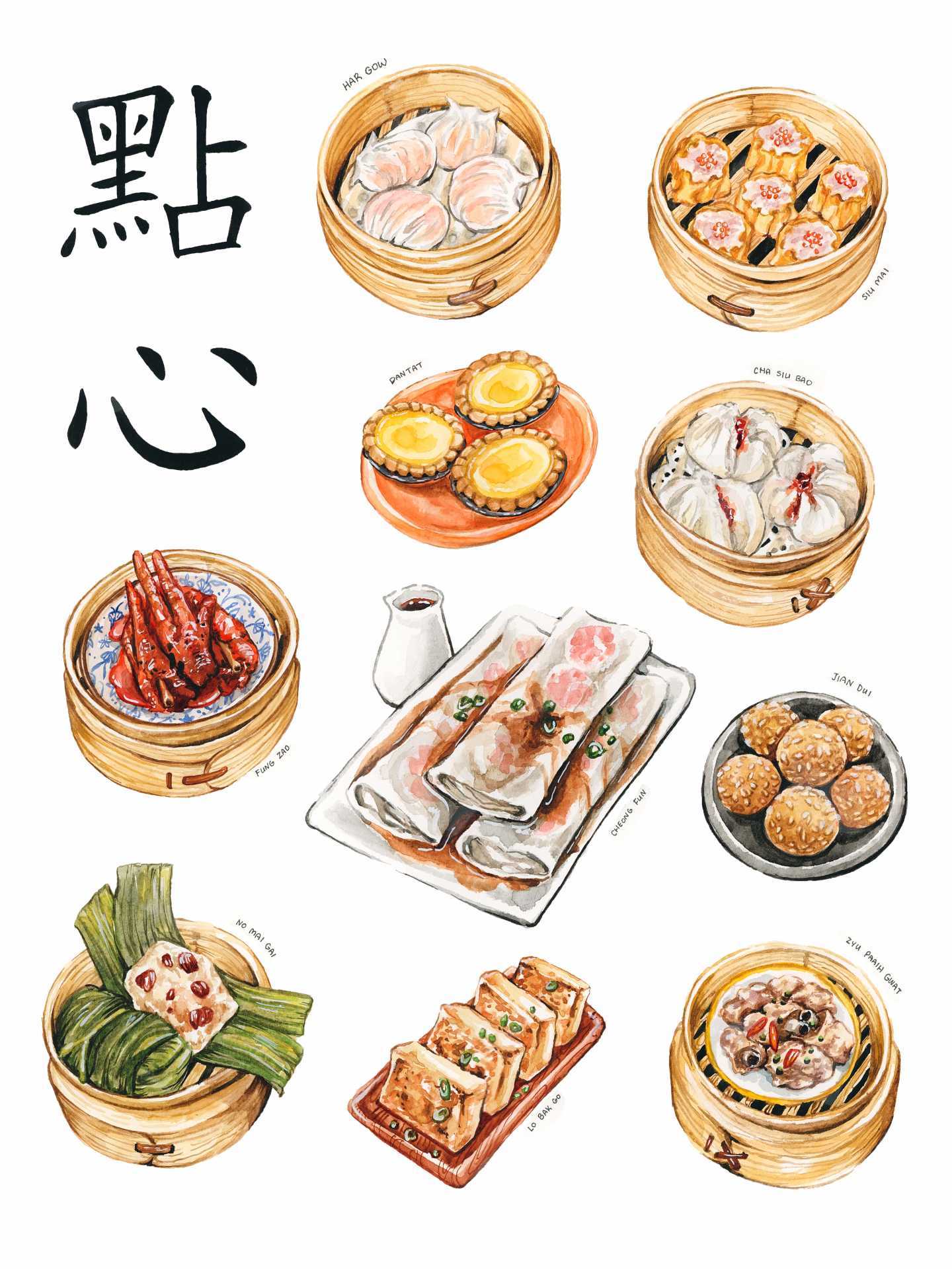 Toronto food illustrations | Dimsum by Tanya Mu