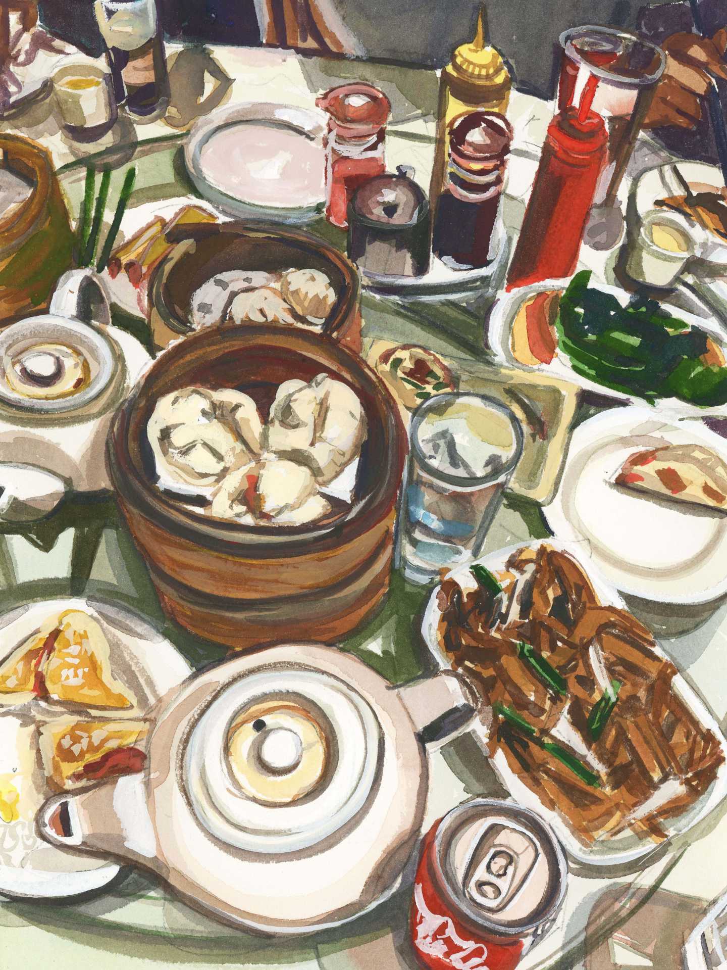 Toronto food illustrations | Dim sum by Kelsea Chatburn