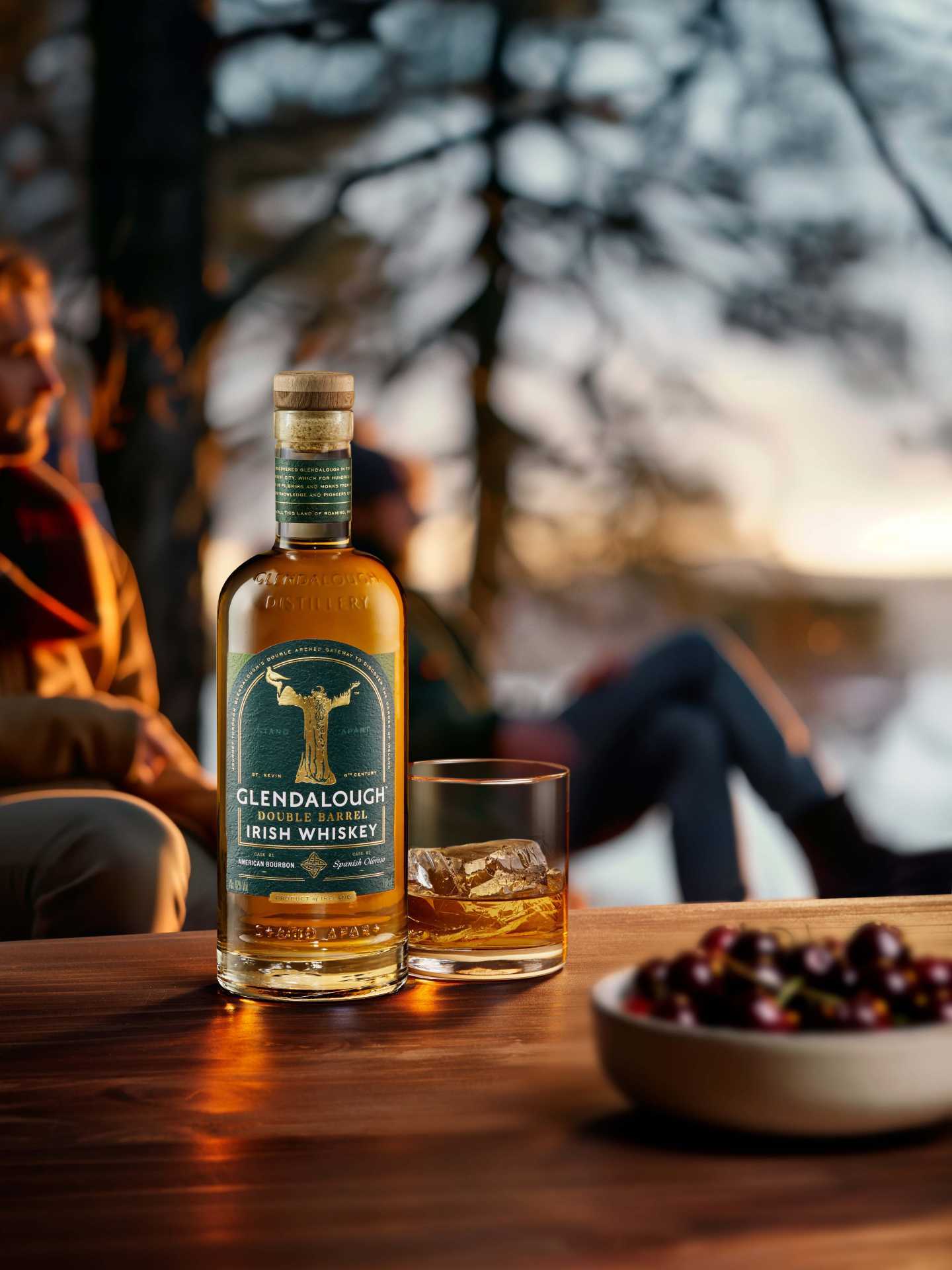 Glendalough Irish Whisky in the forest