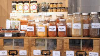Unboxed Market, Zero waste grocery store and refillery | Spices sold loose from glass jars