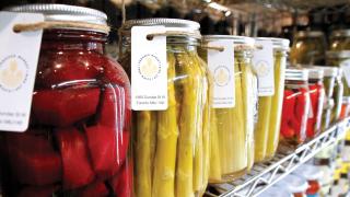 Unboxed Market, Zero waste grocery store and refillery | Pickles and preserves are sold in glass jars