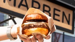 The best patios in Toronto | A juicy burger at Marben on King West